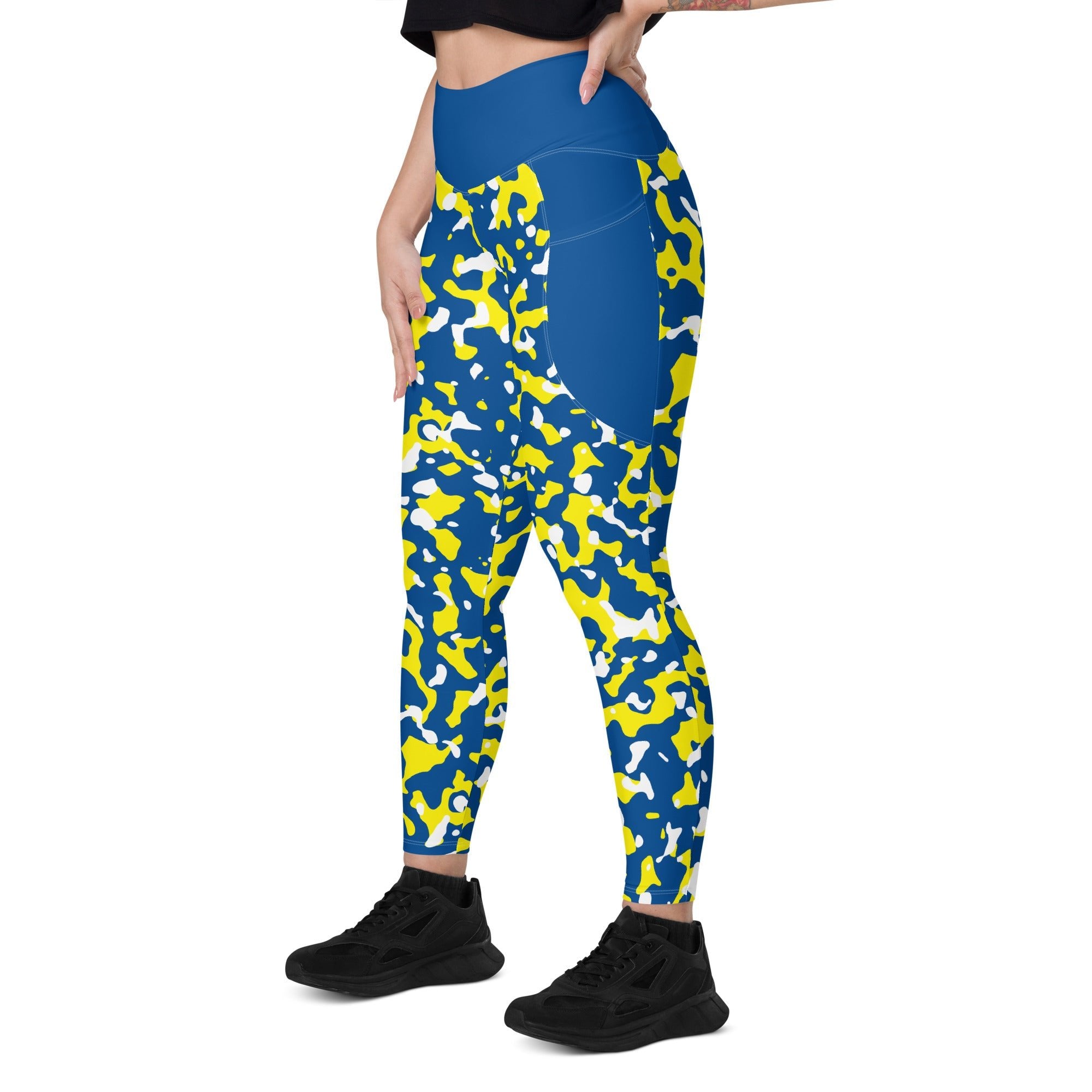 Curacao Flag Camo Leggings with pockets - Conscious Apparel Store