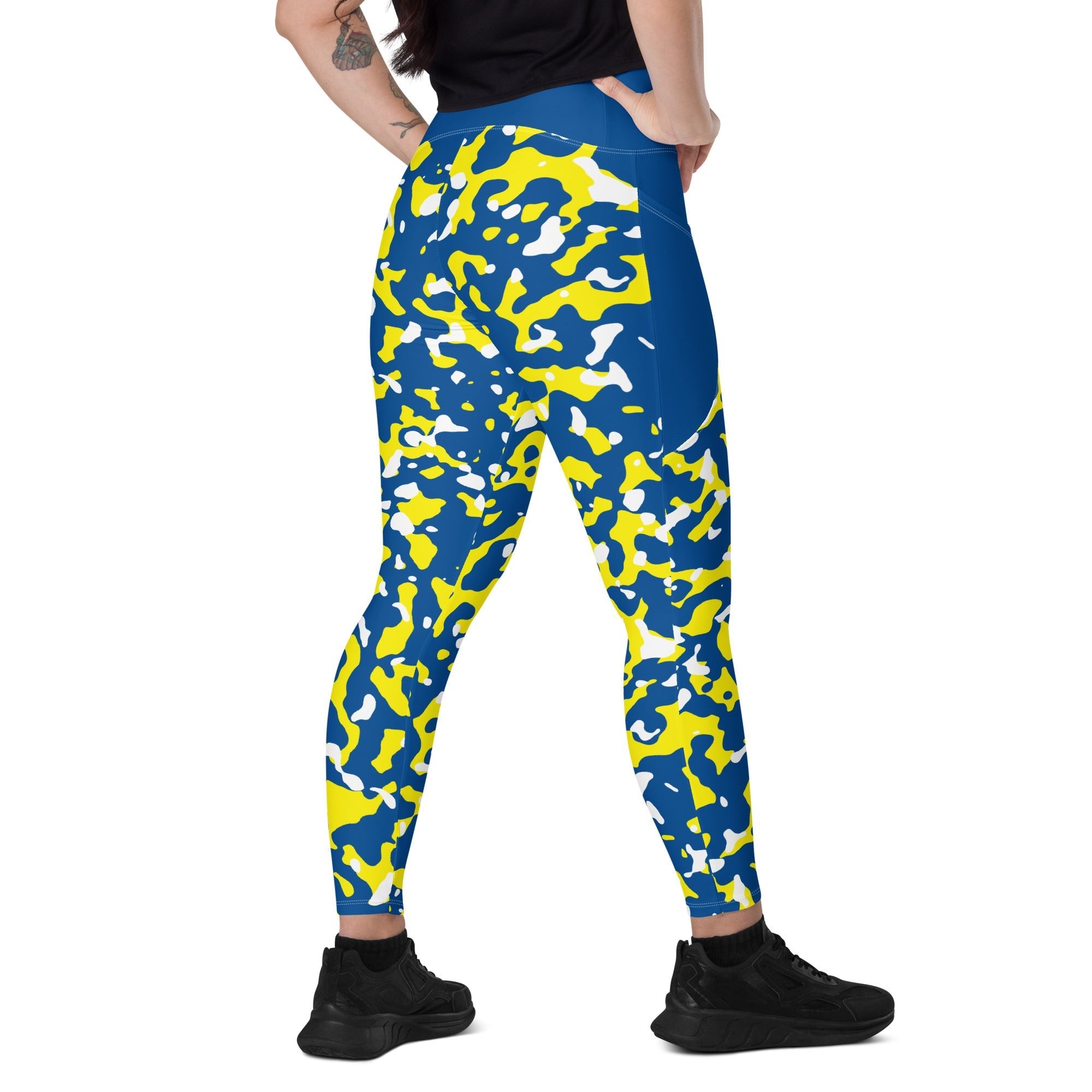 Curacao Flag Camo Leggings with pockets - Conscious Apparel Store