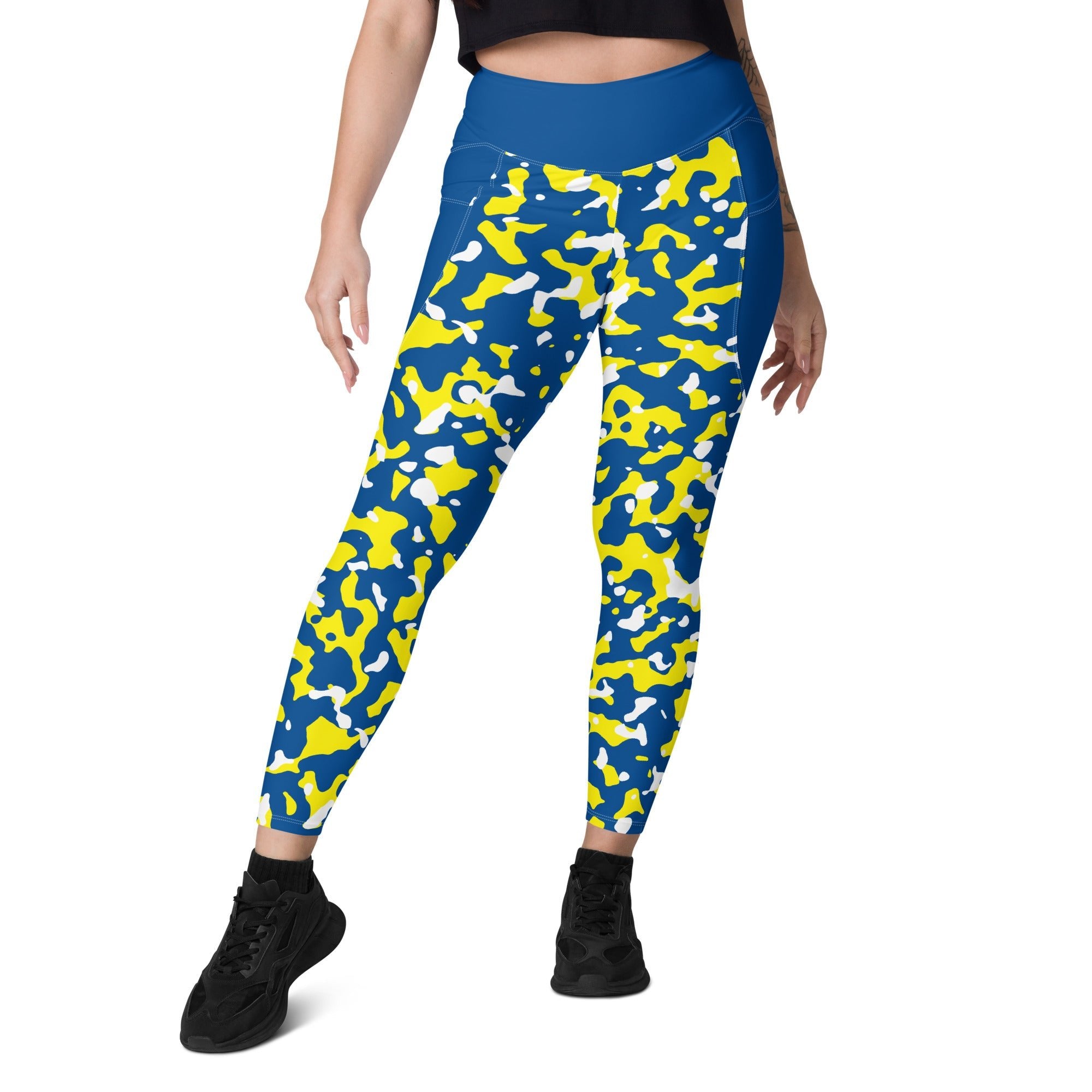 Curacao Flag Camo Leggings with pockets - Conscious Apparel Store