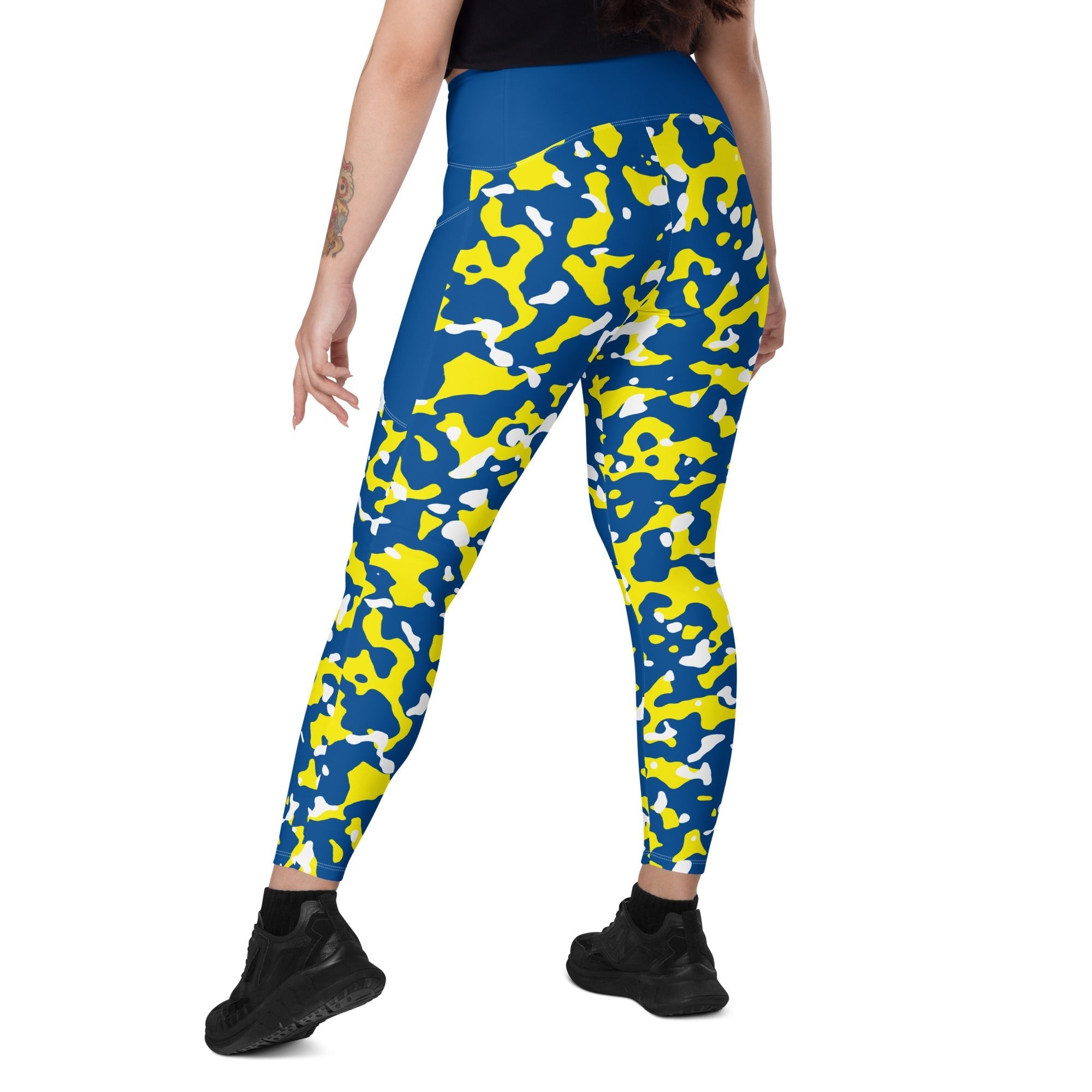 Curacao Flag Camo Leggings with pockets - Conscious Apparel Store