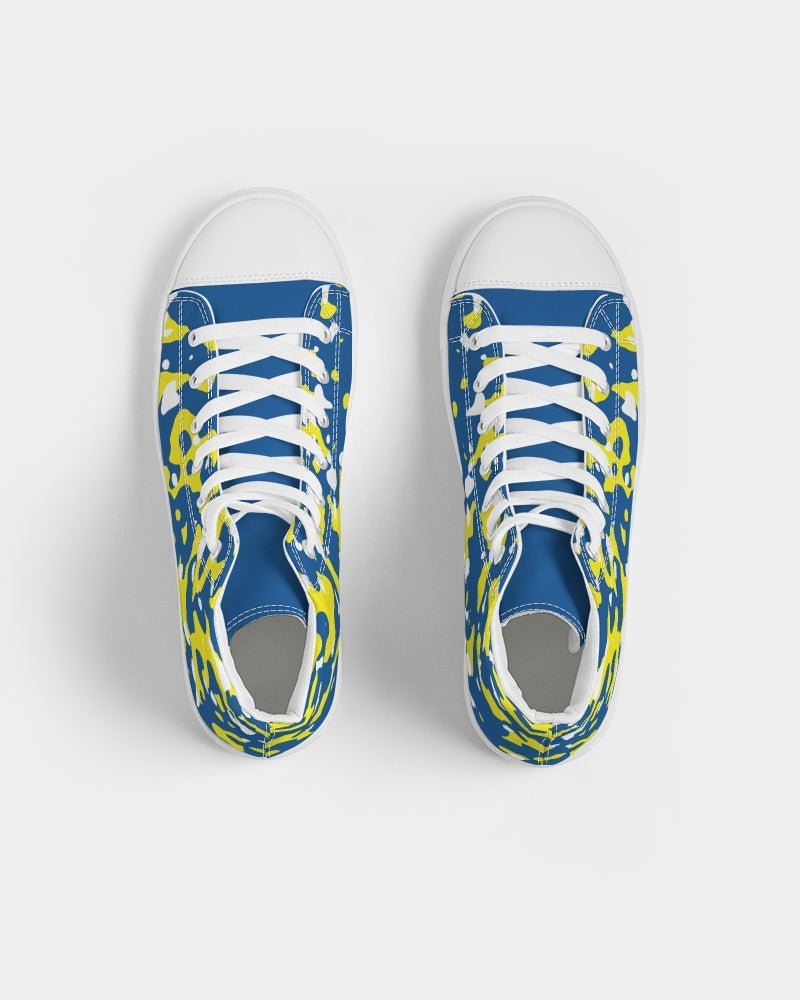 Curacao Flag Camo Men's Hightop Canvas Shoe - Conscious Apparel Store
