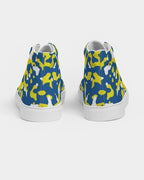 Curacao Flag Camo Men's Hightop Canvas Shoe - Conscious Apparel Store