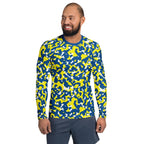 Curacao Flag Camo Men's Rash Guard - Conscious Apparel Store