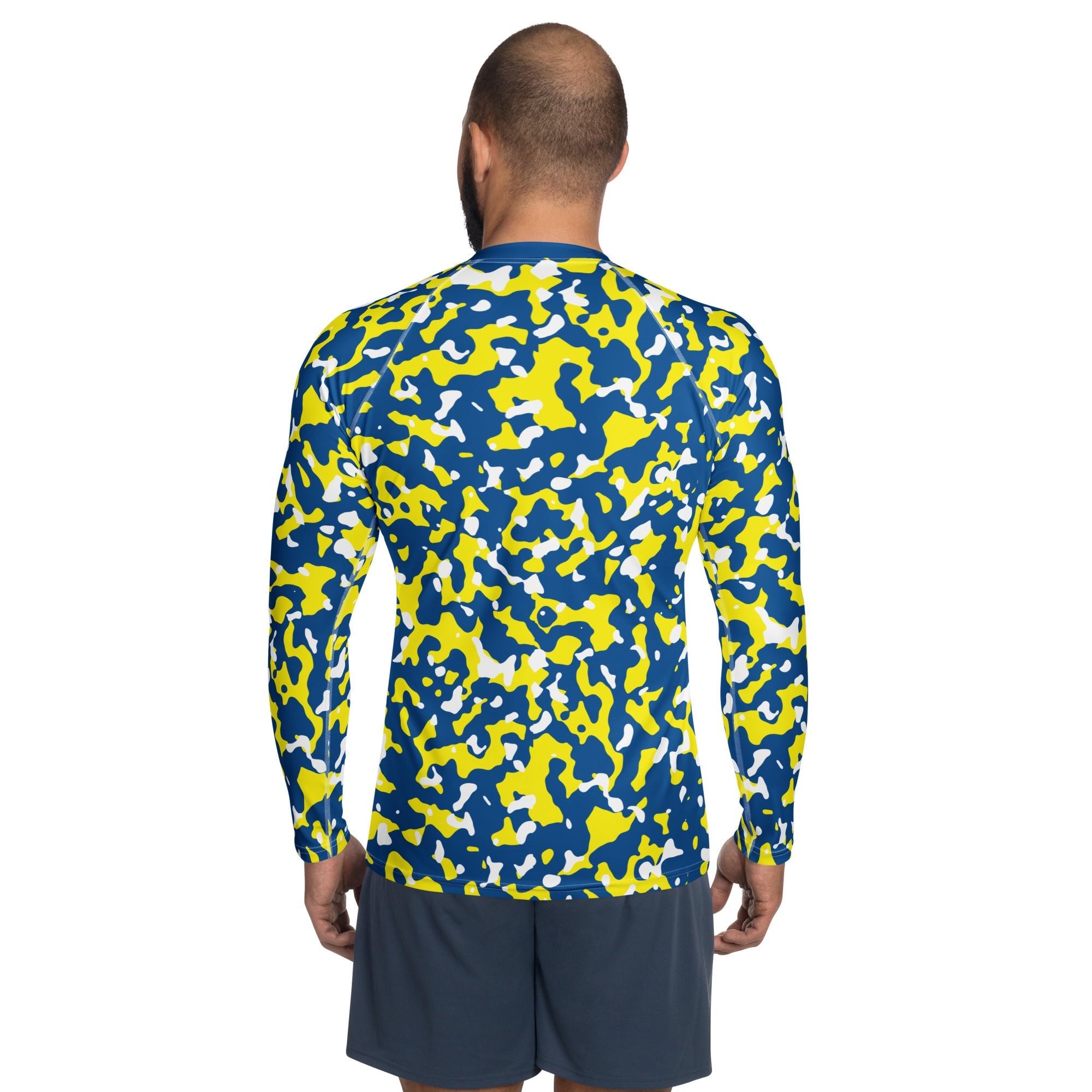 Curacao Flag Camo Men's Rash Guard - Conscious Apparel Store
