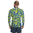 Curacao Flag Camo Men's Rash Guard - Conscious Apparel Store