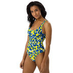 Curacao Flag Camo One - Piece Swimsuit - Conscious Apparel Store
