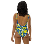Curacao Flag Camo One - Piece Swimsuit - Conscious Apparel Store