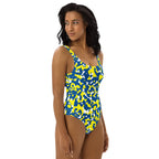 Curacao Flag Camo One - Piece Swimsuit - Conscious Apparel Store