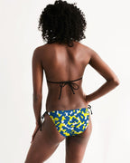 Curacao Flag Camo Triangle String Bikini - Conscious Apparel Store