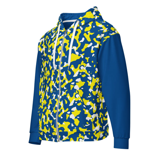 Curacao Flag Camo Unisex zip hoodie - Conscious Apparel Store
