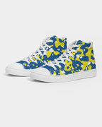Curacao Flag Camo Women's Hightop Canvas Shoe - Conscious Apparel Store