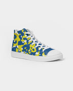 Curacao Flag Camo Women's Hightop Canvas Shoe - Conscious Apparel Store