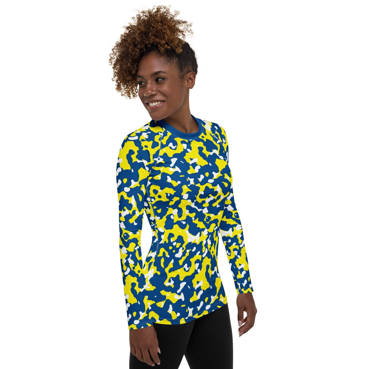 Curacao Flag Camo Women's Rash Guard - Conscious Apparel Store