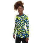 Curacao Flag Camo Women's Rash Guard - Conscious Apparel Store