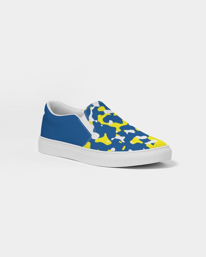 Curacao Flag Camo Women's Slip - On Canvas Shoe - Conscious Apparel Store