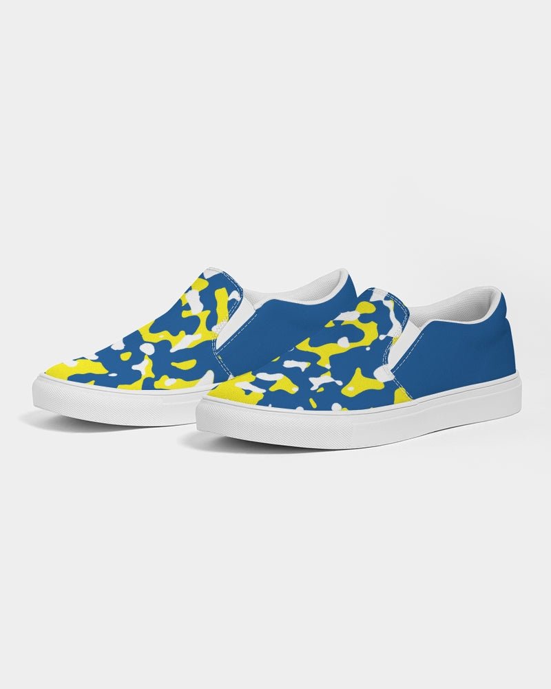 Curacao Flag Camo Women's Slip - On Canvas Shoe - Conscious Apparel Store
