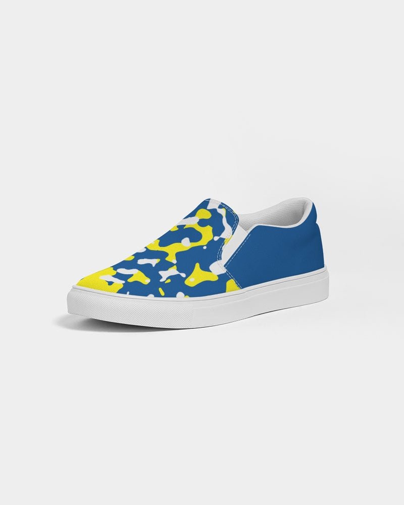 Curacao Flag Camo Women's Slip - On Canvas Shoe - Conscious Apparel Store