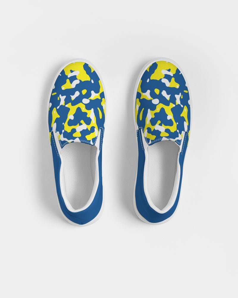Curacao Flag Camo Women's Slip - On Canvas Shoe - Conscious Apparel Store