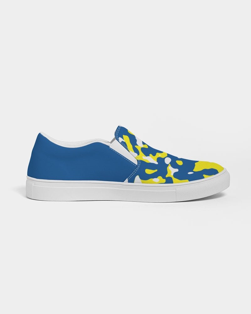 Curacao Flag Camo Women's Slip - On Canvas Shoe - Conscious Apparel Store