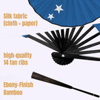Curacao Flag Double-Sided Custom Folding Fan - Conscious Apparel Store