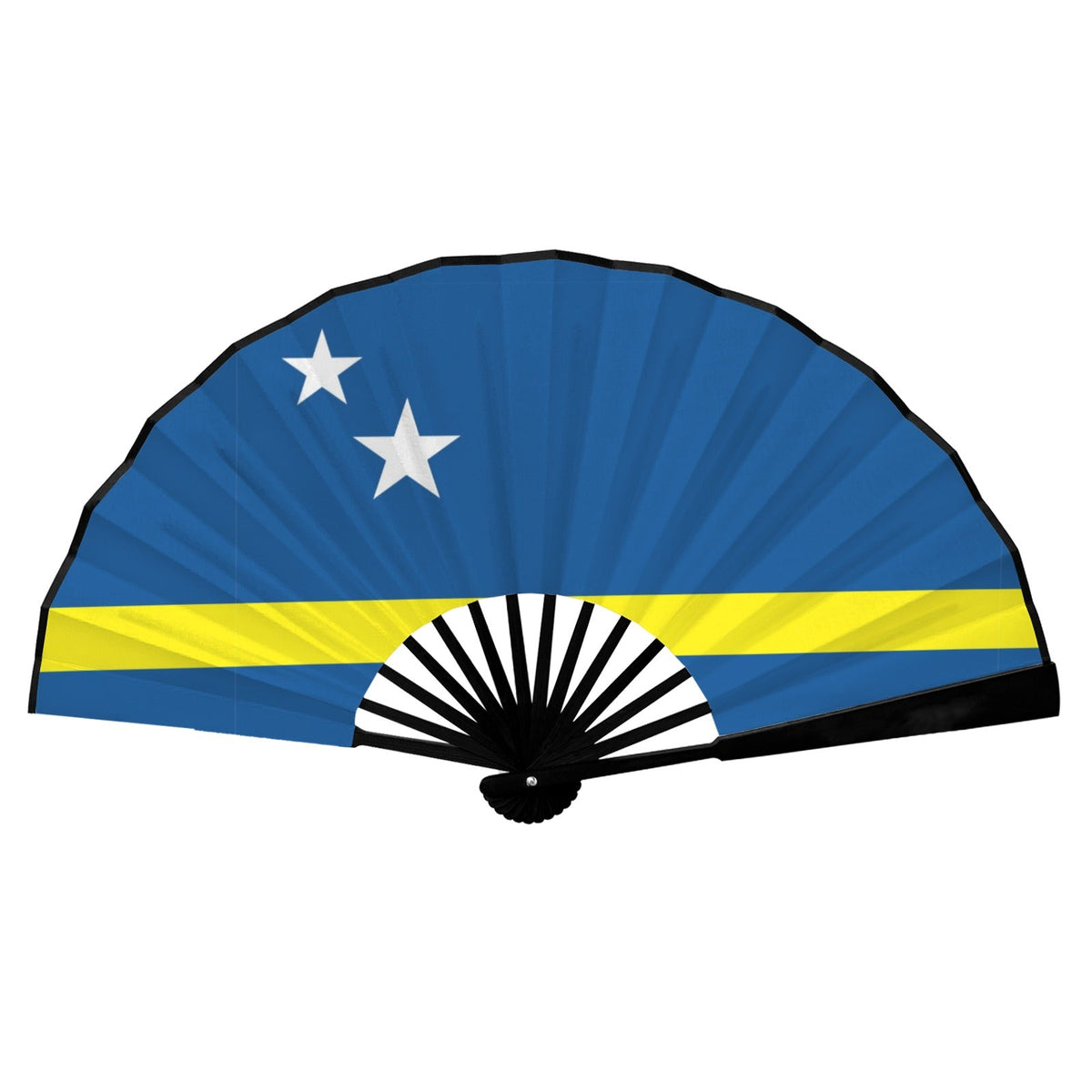 Curacao Flag Double-Sided Custom Folding Fan - Conscious Apparel Store