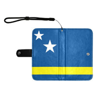 Curacao Flag Flip Leather Purse for Mobile Phone/Large - Conscious Apparel Store