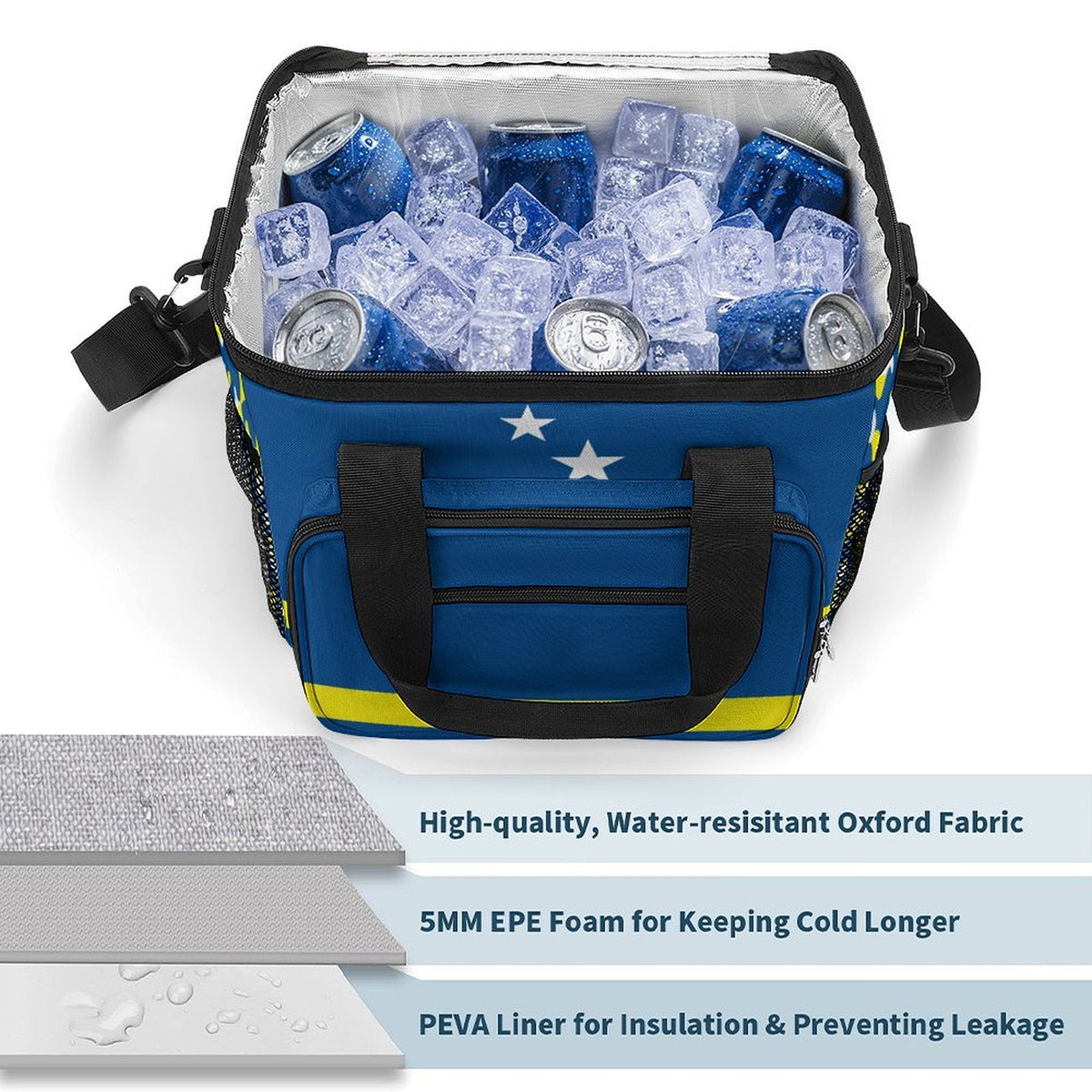 Curacao Flag Insulated Cooler Bag - Conscious Apparel Store