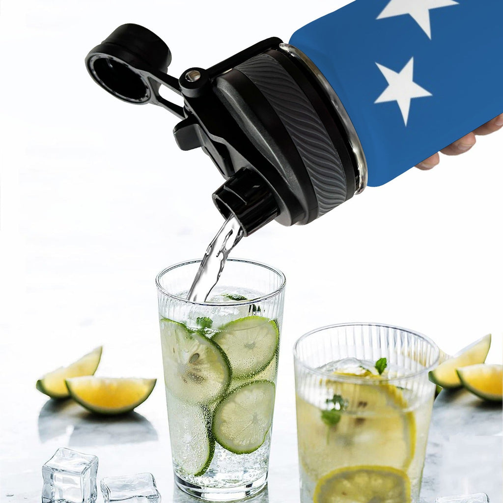 Curacao Flag Insulated Water Bottle with Dual - Use Lid (18oz) - Conscious Apparel Store