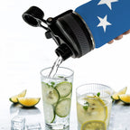 Curacao Flag Insulated Water Bottle with Dual - Use Lid (18oz) - Conscious Apparel Store