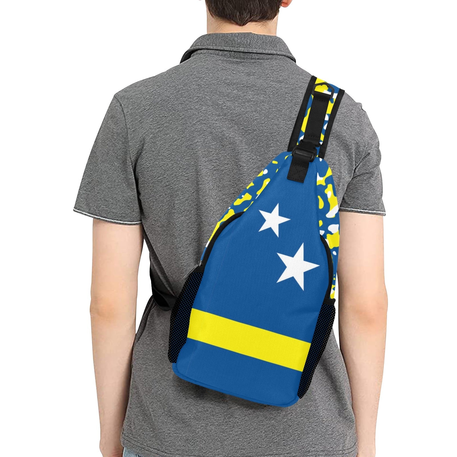 Curacao Flag Men's Casual Chest Bag - Conscious Apparel Store