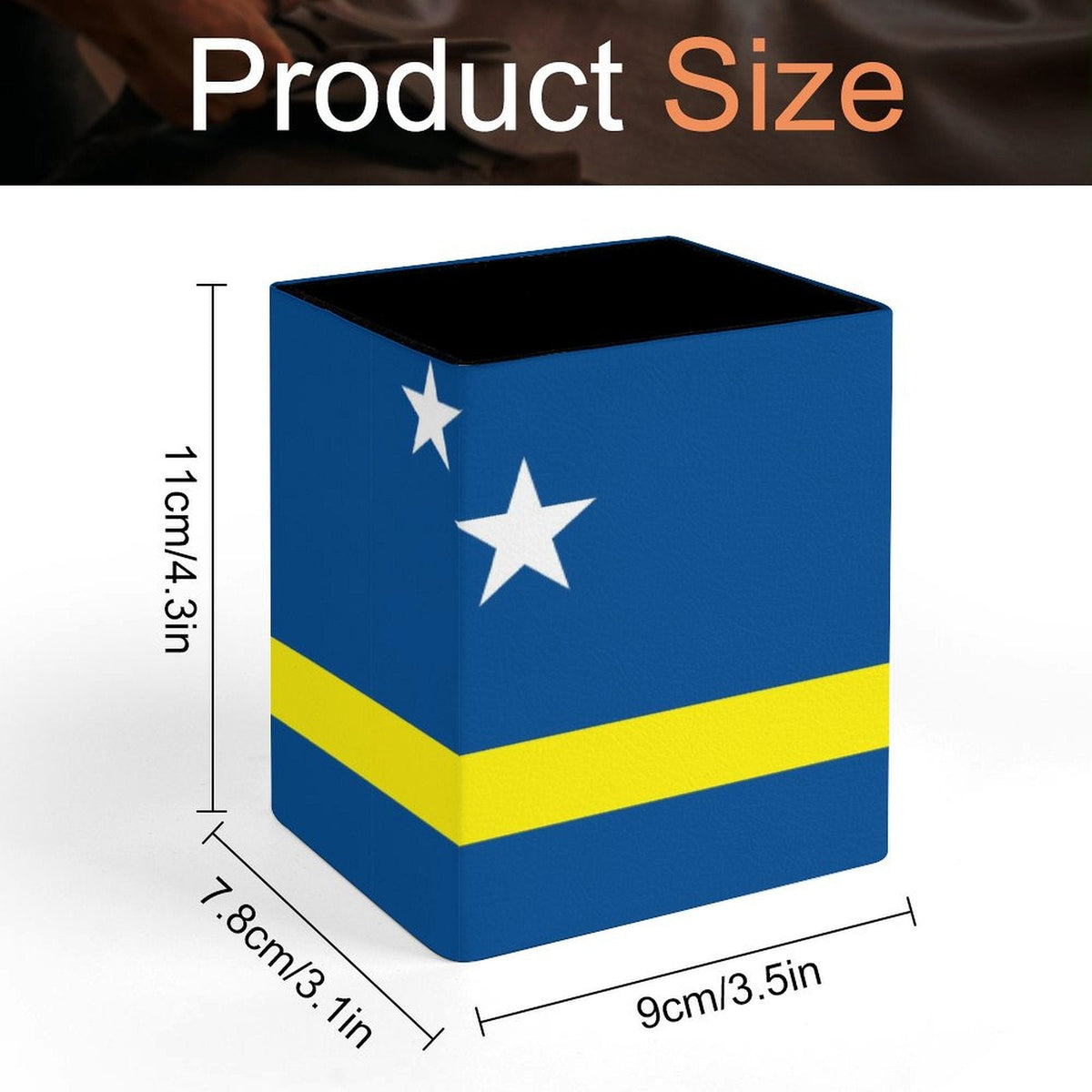 Curacao Flag Square Pen Holder - Conscious Apparel Store