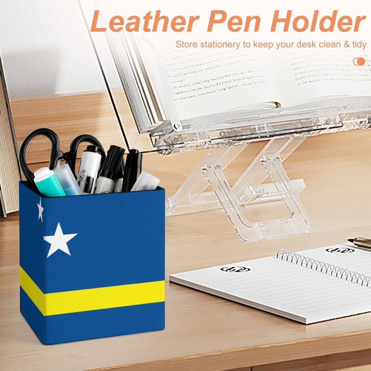 Curacao Flag Square Pen Holder - Conscious Apparel Store