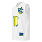 Curacao Flag (White) Premium Sport Jersey Tank Top - Conscious Apparel Store