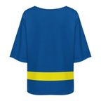 Curacao Flag Women’s Loose Half-Sleeve Boat Neck T-Shirt - Conscious Apparel Store