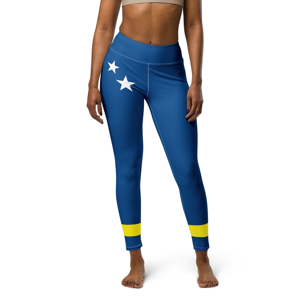 Curacao Flag Yoga Leggings - Conscious Apparel Store