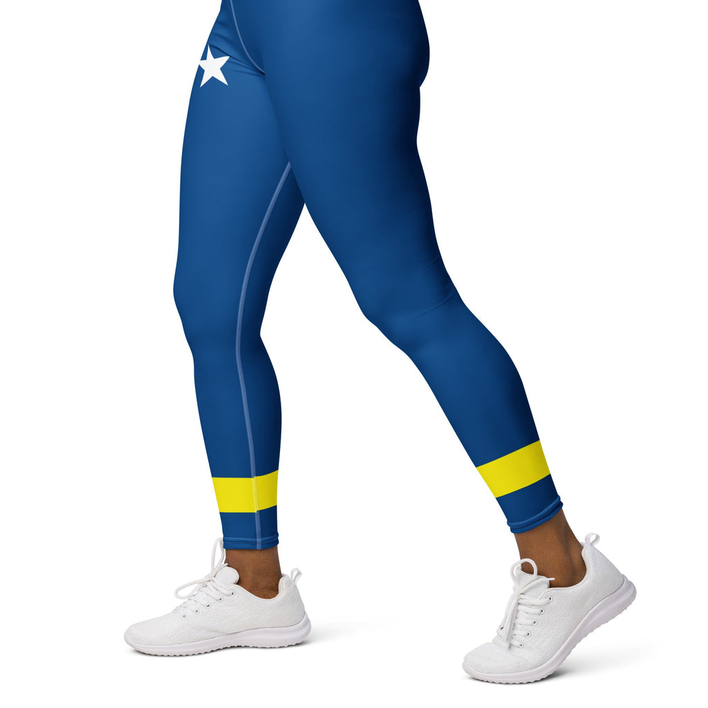 Curacao Flag Yoga Leggings - Conscious Apparel Store