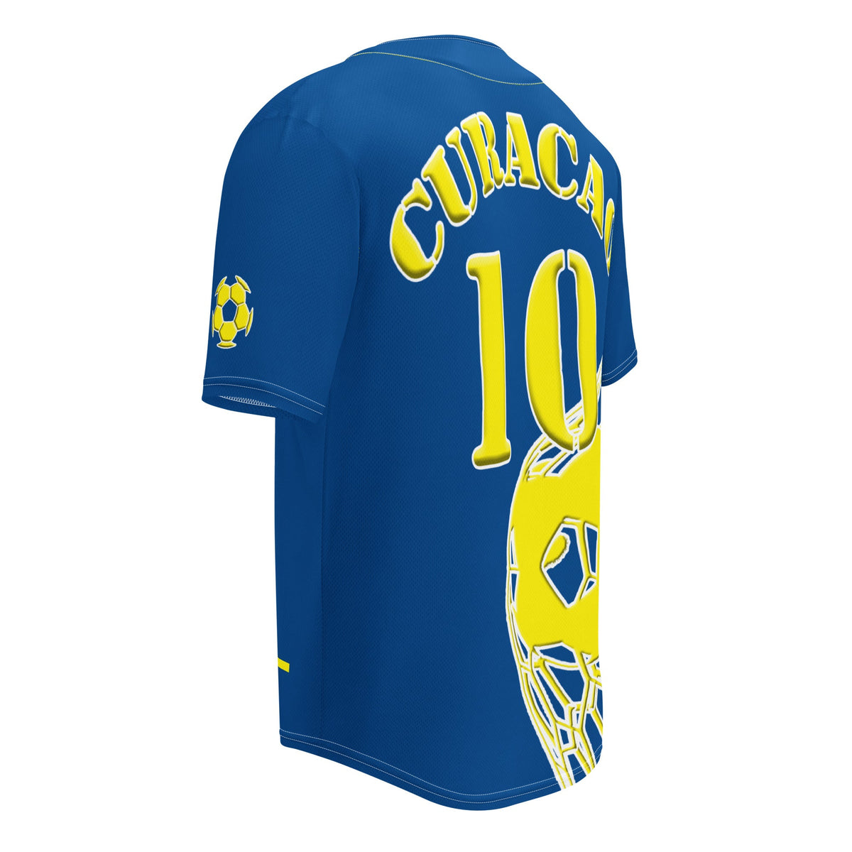 Curacao Football Themed Button-Down Sport Jersey - Conscious Apparel Store