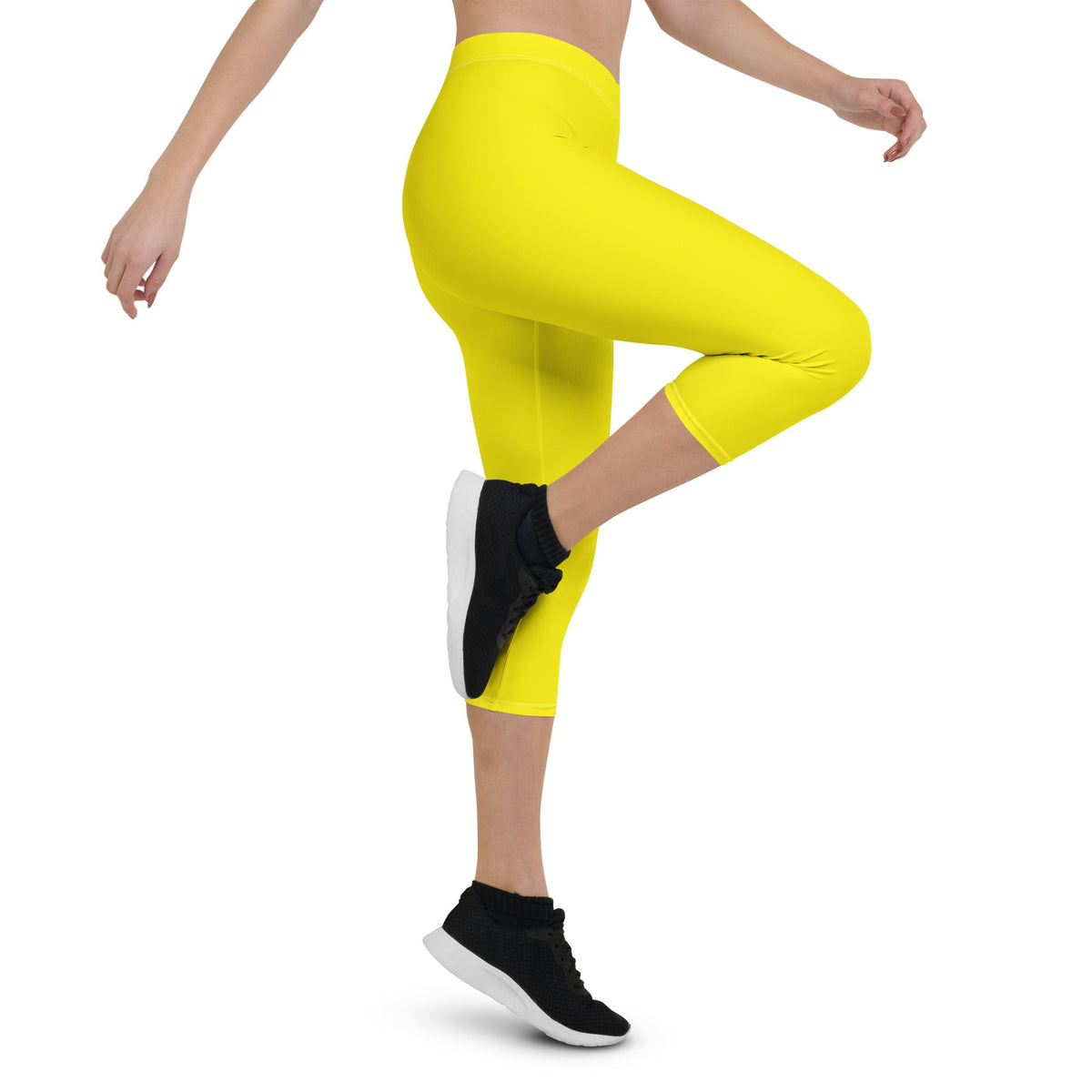 Curacao Yellow Capri Leggings - Conscious Apparel Store