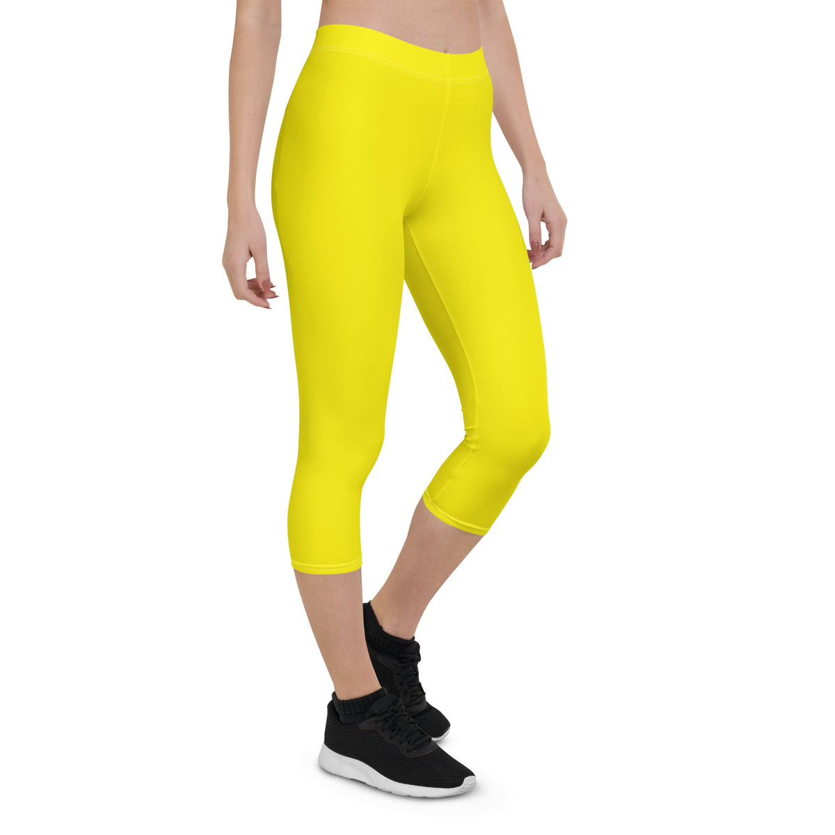 Curacao Yellow Capri Leggings - Conscious Apparel Store