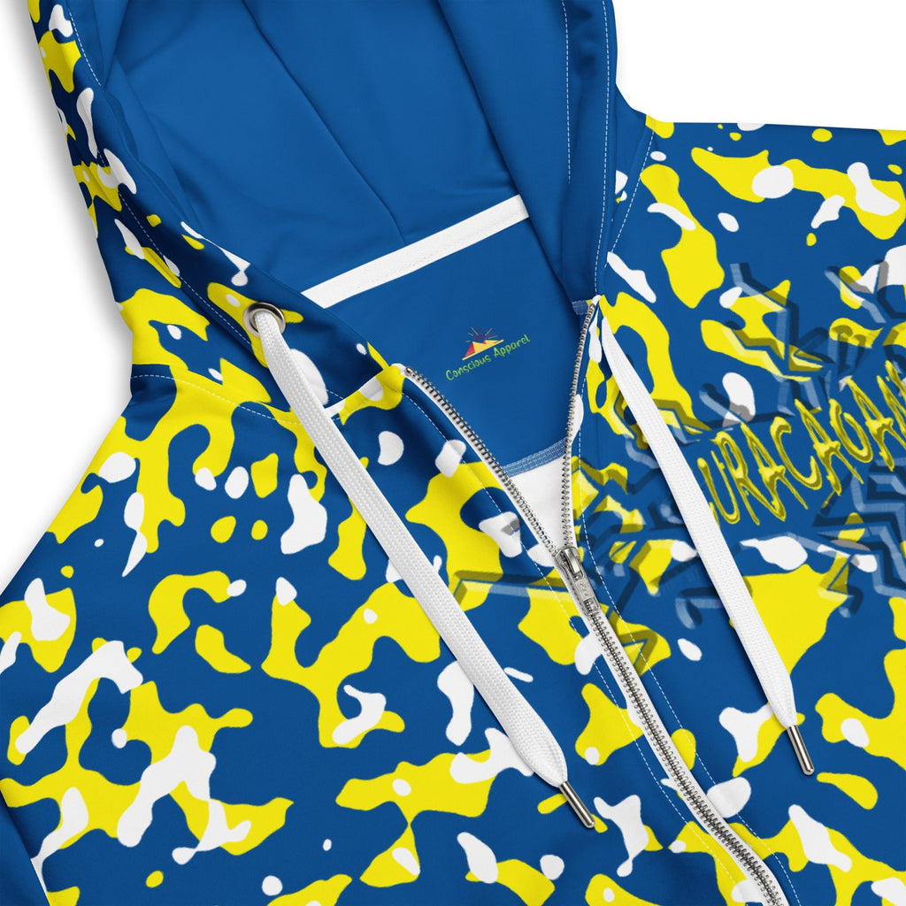Curacaoan Flag Camo Unisex zip hoodie - Conscious Apparel Store