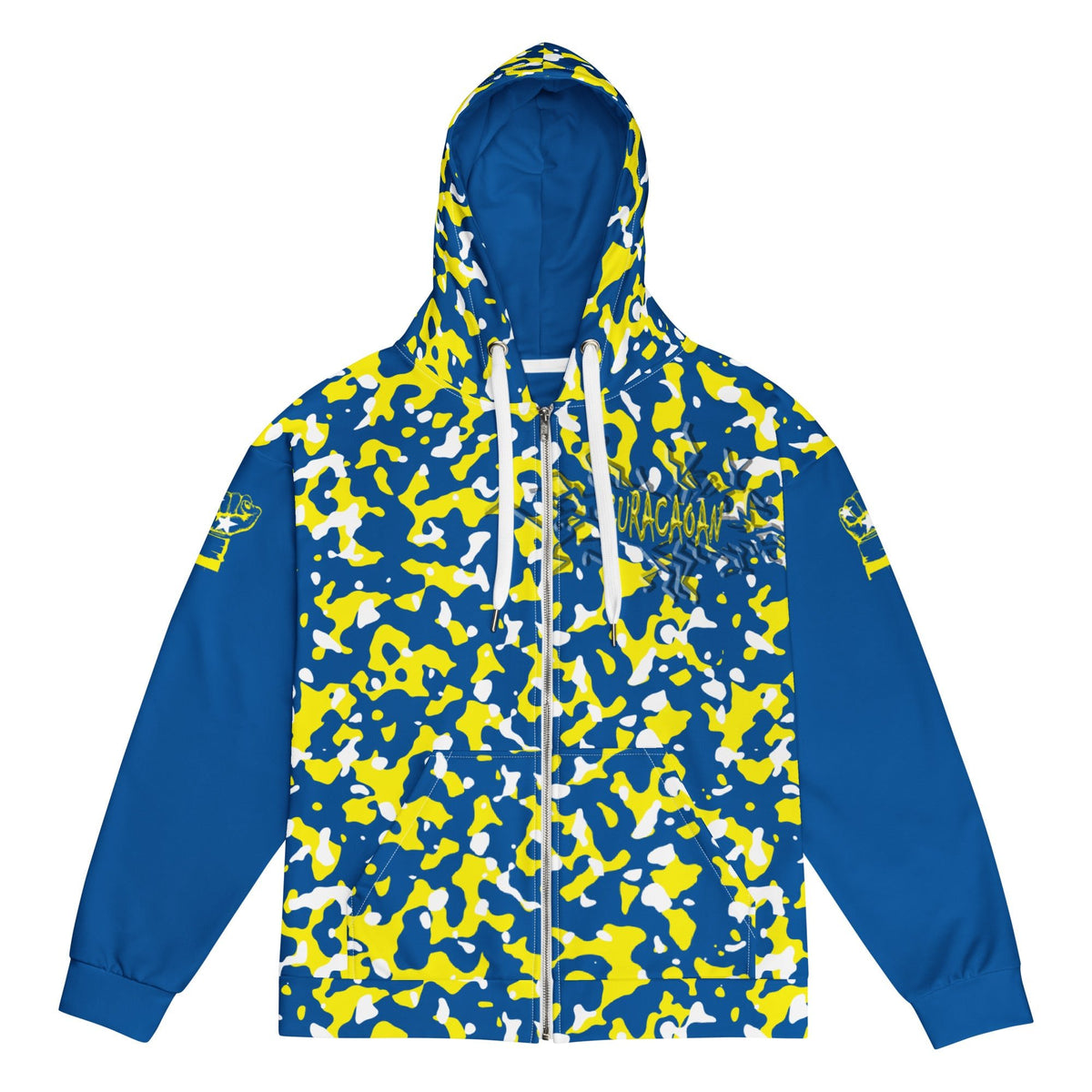 Curacaoan Flag Camo Unisex zip hoodie - Conscious Apparel Store