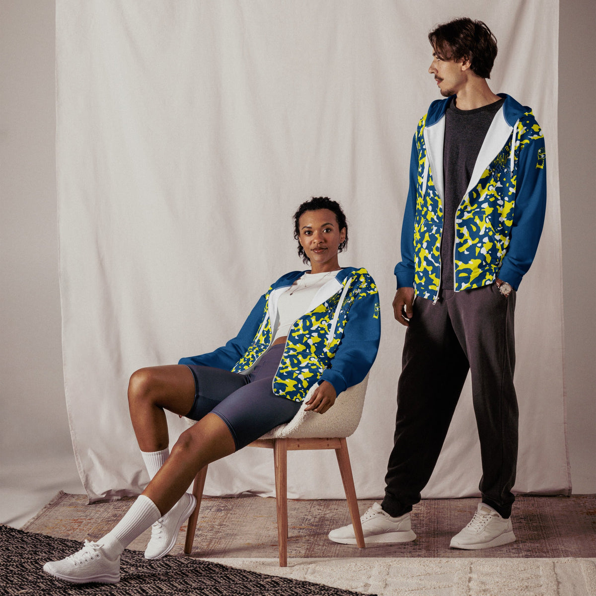 Curacaoan Flag Camo Unisex zip hoodie - Conscious Apparel Store