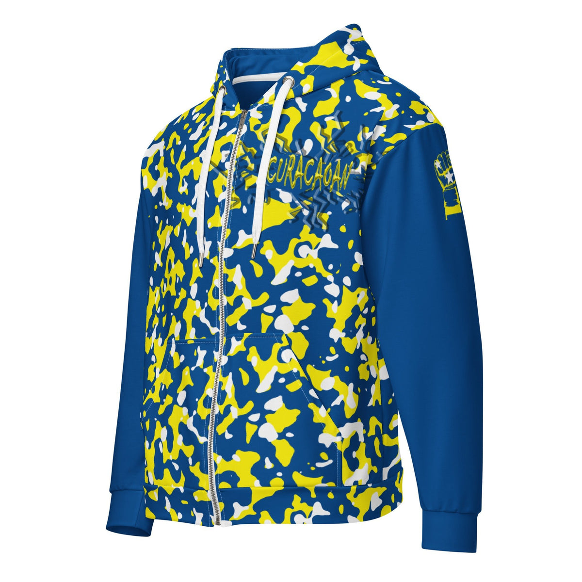 Curacaoan Flag Camo Unisex zip hoodie - Conscious Apparel Store
