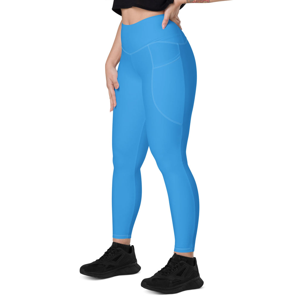 D R Congo Blue Leggings with pockets - Conscious Apparel Store