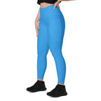 D R Congo Blue Leggings with pockets - Conscious Apparel Store