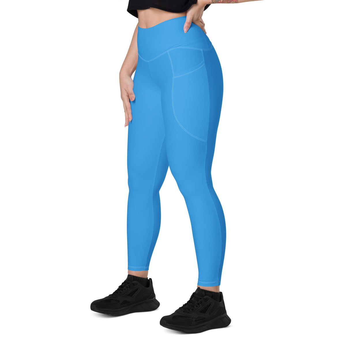 D R Congo Blue Leggings with pockets - Conscious Apparel Store