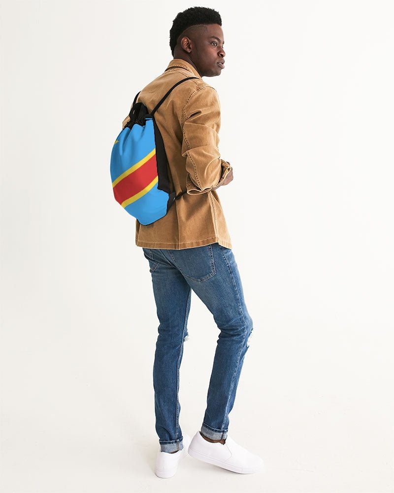 D R Congo Flag Canvas Drawstring Bag - Conscious Apparel Store
