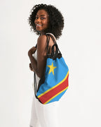D R Congo Flag Canvas Drawstring Bag - Conscious Apparel Store