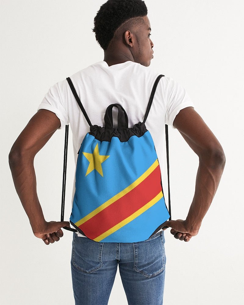 D R Congo Flag Canvas Drawstring Bag - Conscious Apparel Store