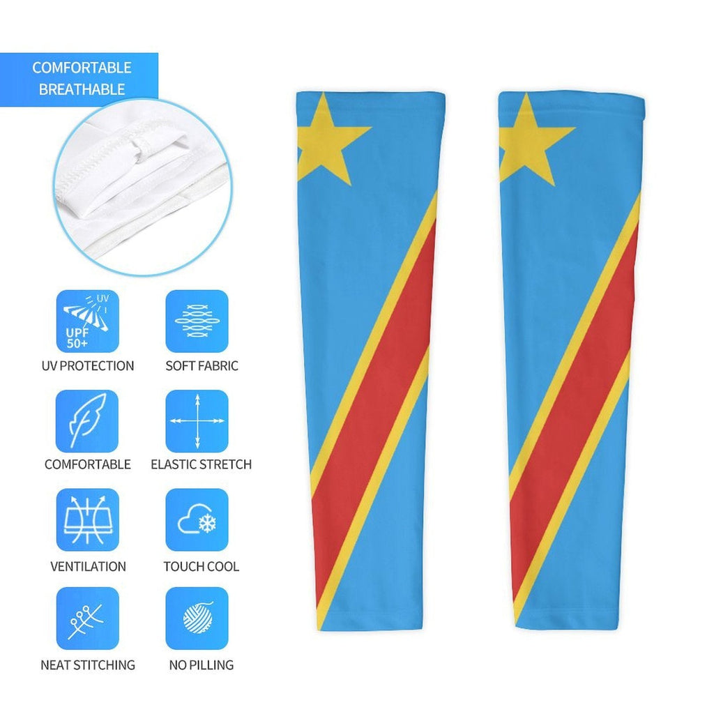 D R Congo Flag Cooling Compression Arm Sleeves - Conscious Apparel Store